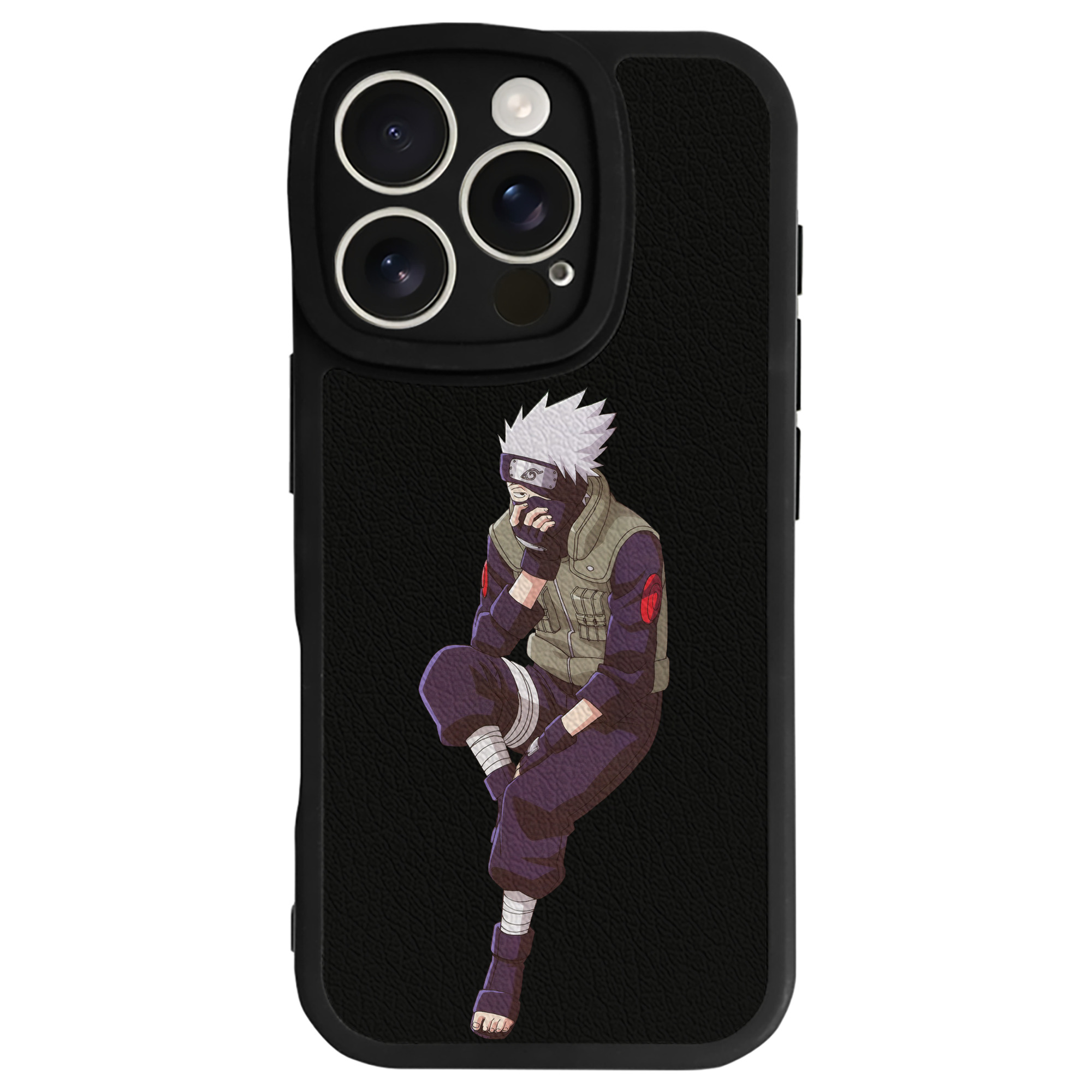 （画像用） NARUTO -ナルト- はたけ カカシ Hatake Kakashi 【iPhone 16シリーズ対応】シリコンスマホケース（レザー調） 材質：シリコン